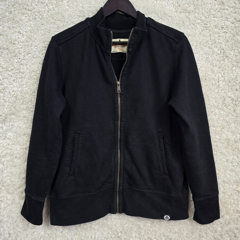American Giant Zip Sweatshirt‎ Womens L Full Zip 100% Cotton Black Made in USA